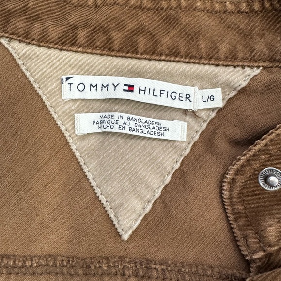 Tommy Hilfiger Women’s Vintage Brown Corduroy Shirt Jacket Shacket Preppy - Picture 5 of 6